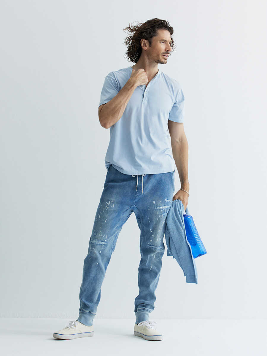 WP WESTPOINTライトインディゴ リペア加工 イージーデニム XS